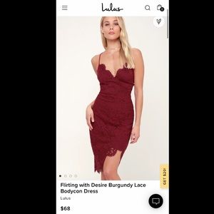 Burgundy lace dress | Lulus | size medium